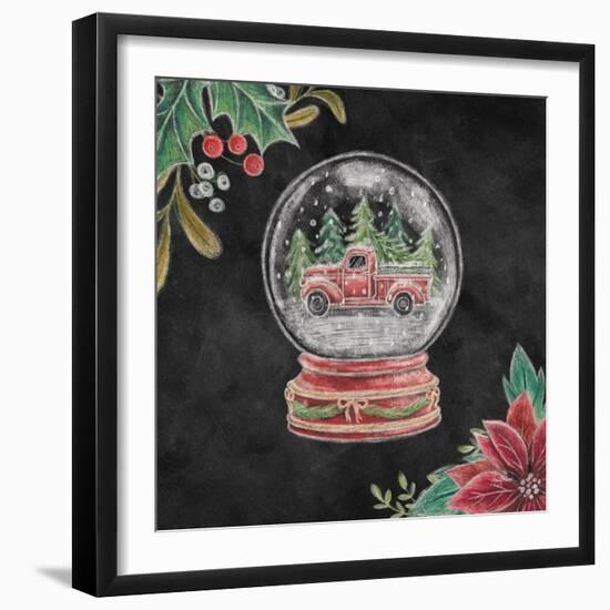 Christmas Chalk Snow Globe-Mary Urban-Framed Art Print