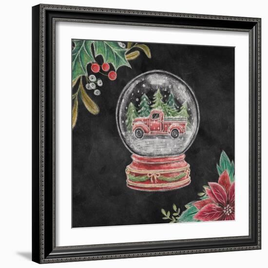 Christmas Chalk Snow Globe-Mary Urban-Framed Art Print