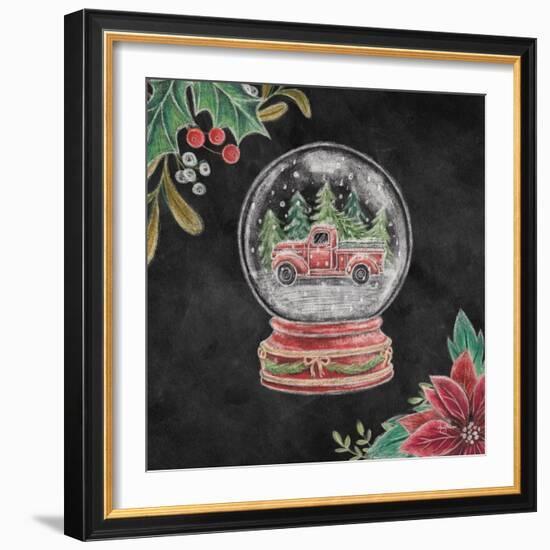 Christmas Chalk Snow Globe-Mary Urban-Framed Art Print