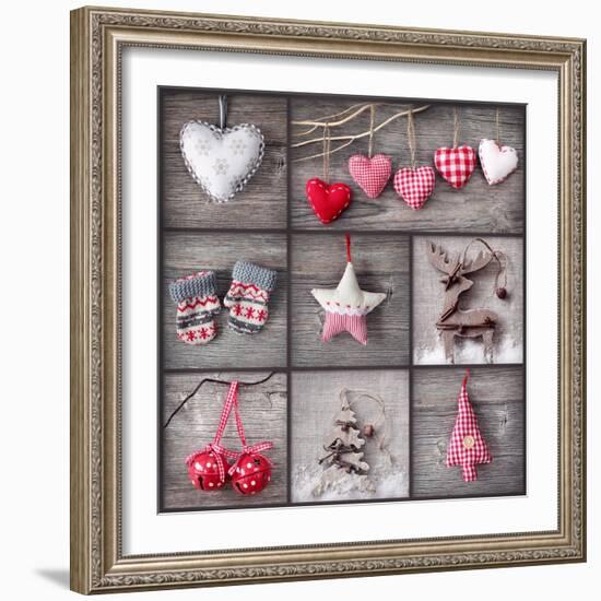 Christmas Collage-egal-Framed Art Print