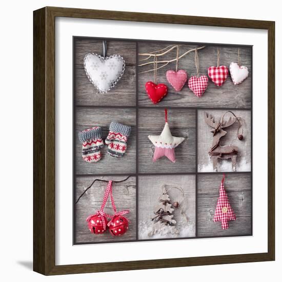 Christmas Collage-egal-Framed Art Print