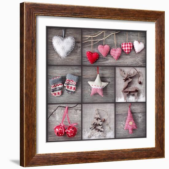 Christmas Collage-egal-Framed Art Print