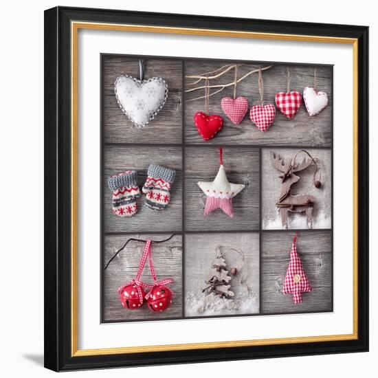 Christmas Collage-egal-Framed Art Print