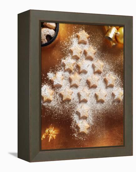 Christmas Cookies Arranged into Tree Shape-Colin Anderson-Framed Premier Image Canvas