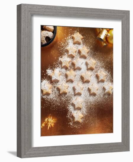 Christmas Cookies Arranged into Tree Shape-Colin Anderson-Framed Photographic Print