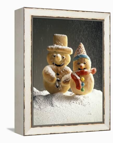 Christmas Cookies in the Shape of Snowmen-null-Framed Premier Image Canvas