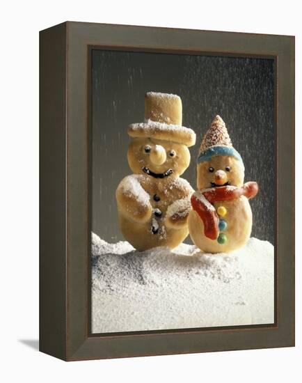 Christmas Cookies in the Shape of Snowmen-null-Framed Premier Image Canvas