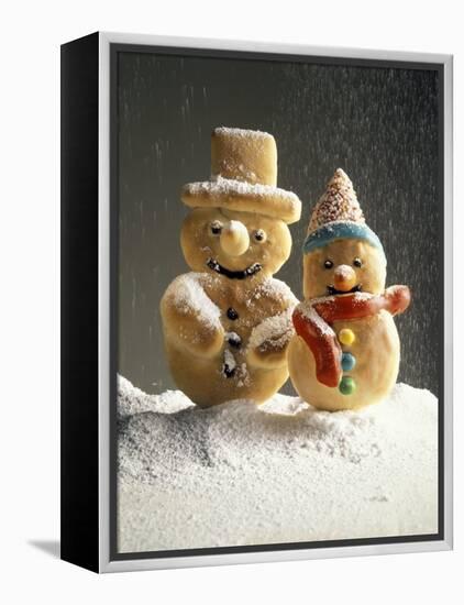 Christmas Cookies in the Shape of Snowmen-null-Framed Premier Image Canvas