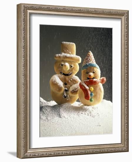 Christmas Cookies in the Shape of Snowmen-null-Framed Photographic Print