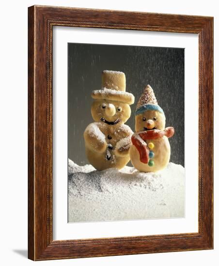 Christmas Cookies in the Shape of Snowmen-null-Framed Photographic Print