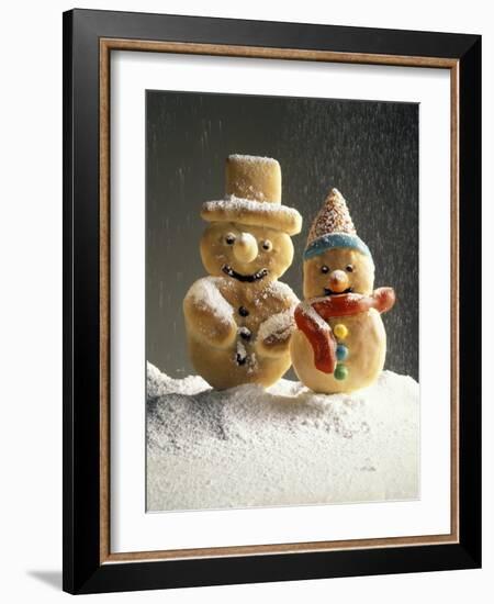 Christmas Cookies in the Shape of Snowmen-null-Framed Photographic Print