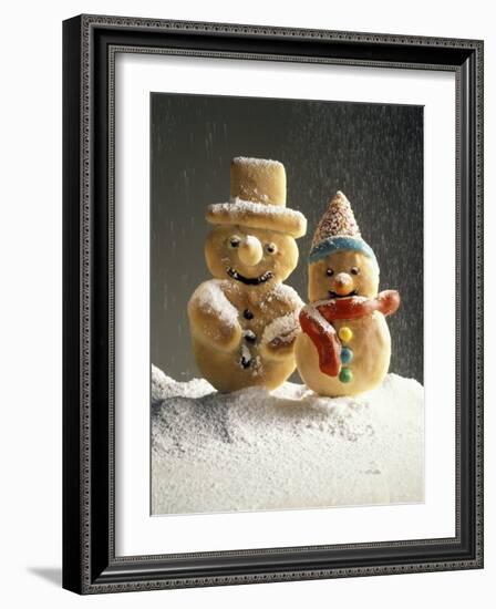 Christmas Cookies in the Shape of Snowmen-null-Framed Photographic Print