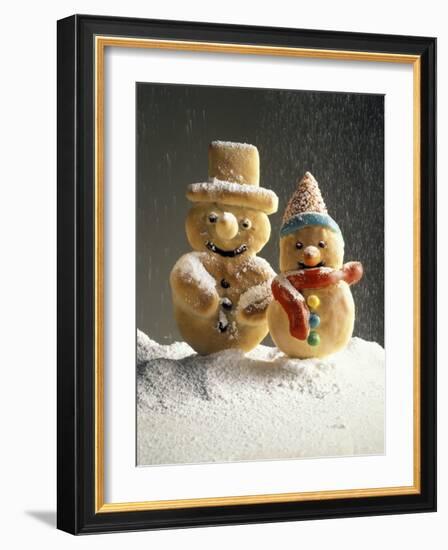 Christmas Cookies in the Shape of Snowmen-null-Framed Photographic Print