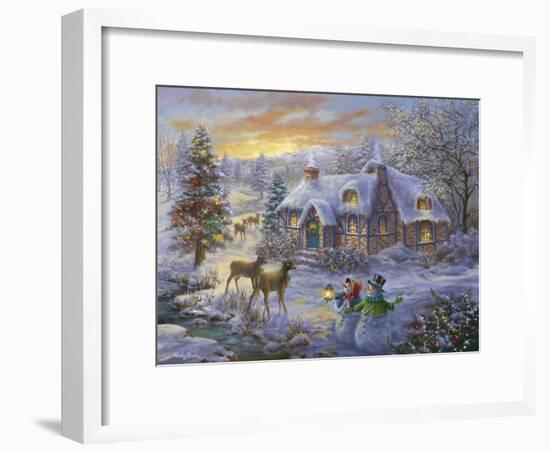 Christmas Cottage-Nicky Boehme-Framed Giclee Print