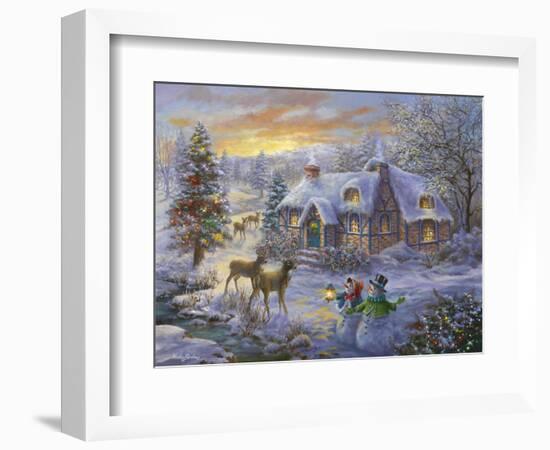 Christmas Cottage-Nicky Boehme-Framed Giclee Print