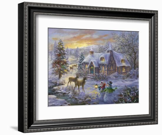 Christmas Cottage-Nicky Boehme-Framed Giclee Print