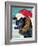 Christmas Cow Vertical-Laurie Korsgaden-Framed Art Print