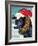 Christmas Cow Vertical-Laurie Korsgaden-Framed Art Print