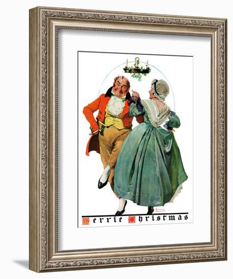 "Christmas Dance" or "Merrie Christmas", December 8,1928-Norman Rockwell-Framed Giclee Print