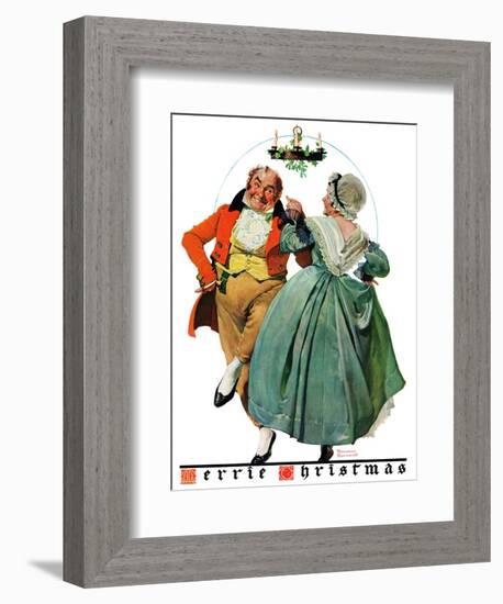 "Christmas Dance" or "Merrie Christmas", December 8,1928-Norman Rockwell-Framed Giclee Print