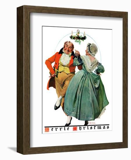 "Christmas Dance" or "Merrie Christmas", December 8,1928-Norman Rockwell-Framed Giclee Print