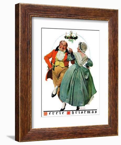 "Christmas Dance" or "Merrie Christmas", December 8,1928-Norman Rockwell-Framed Giclee Print