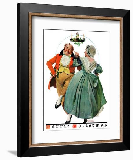 "Christmas Dance" or "Merrie Christmas", December 8,1928-Norman Rockwell-Framed Giclee Print