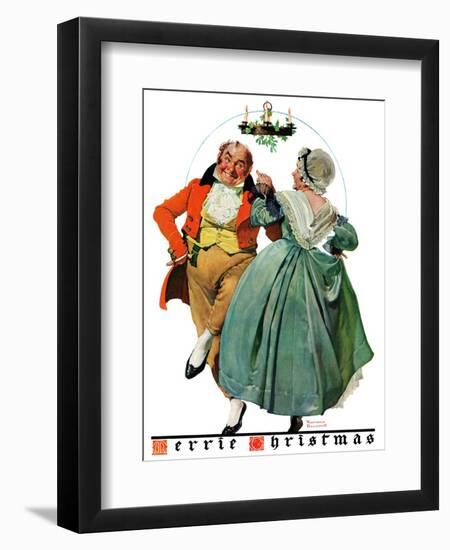 "Christmas Dance" or "Merrie Christmas", December 8,1928-Norman Rockwell-Framed Giclee Print