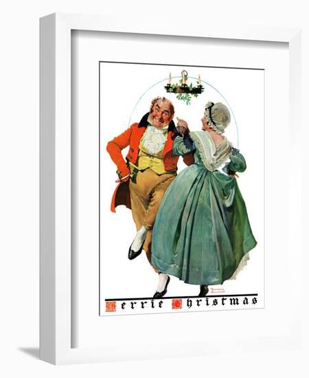 "Christmas Dance" or "Merrie Christmas", December 8,1928-Norman Rockwell-Framed Giclee Print