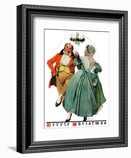 "Christmas Dance" or "Merrie Christmas", December 8,1928-Norman Rockwell-Framed Giclee Print