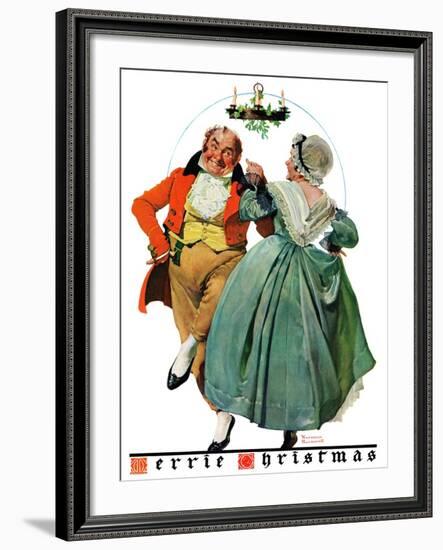 "Christmas Dance" or "Merrie Christmas", December 8,1928-Norman Rockwell-Framed Giclee Print