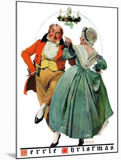 "Christmas Dance" or "Merrie Christmas", December 8,1928-Norman Rockwell-Mounted Giclee Print