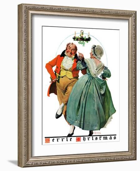 "Christmas Dance" or "Merrie Christmas", December 8,1928-Norman Rockwell-Framed Giclee Print