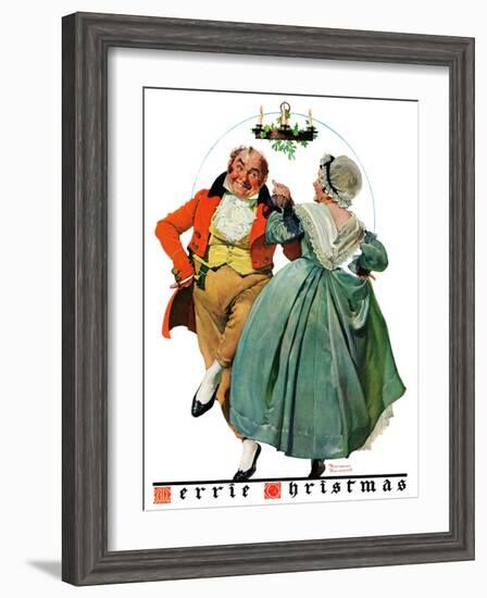 "Christmas Dance" or "Merrie Christmas", December 8,1928-Norman Rockwell-Framed Giclee Print