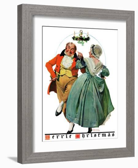 "Christmas Dance" or "Merrie Christmas", December 8,1928-Norman Rockwell-Framed Giclee Print