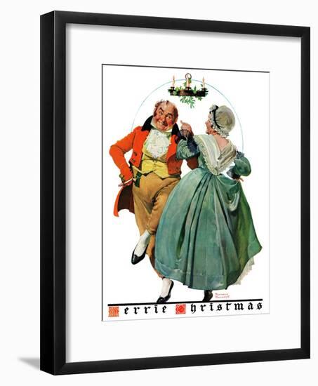 "Christmas Dance" or "Merrie Christmas", December 8,1928-Norman Rockwell-Framed Giclee Print