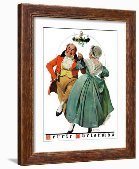 "Christmas Dance" or "Merrie Christmas", December 8,1928-Norman Rockwell-Framed Giclee Print