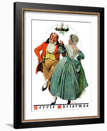 "Christmas Dance" or "Merrie Christmas", December 8,1928-Norman Rockwell-Framed Giclee Print