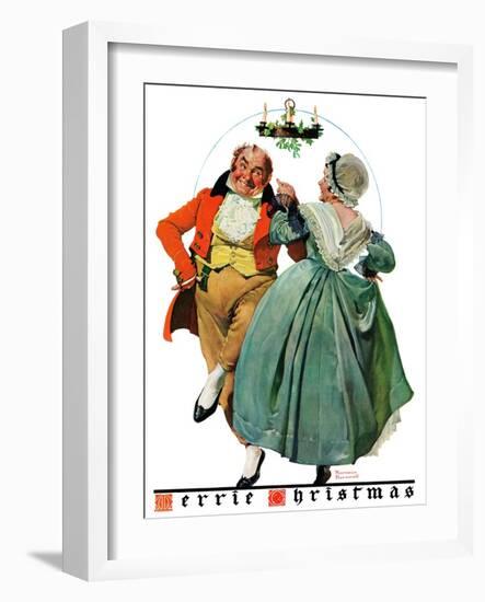 "Christmas Dance" or "Merrie Christmas", December 8,1928-Norman Rockwell-Framed Giclee Print