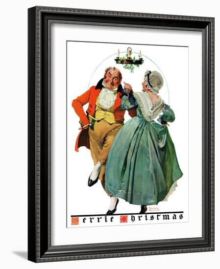 "Christmas Dance" or "Merrie Christmas", December 8,1928-Norman Rockwell-Framed Giclee Print