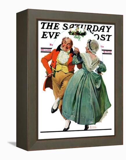 "Christmas Dance" or "Merrie Christmas" Saturday Evening Post Cover, December 8,1928-Norman Rockwell-Framed Premier Image Canvas