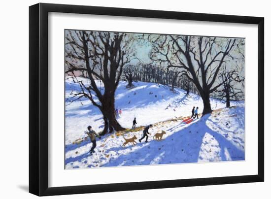 Christmas Day, Calke Abbey, Derby, 2017 (Oil on Canvas)-Andrew Macara-Framed Giclee Print