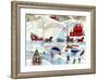 Christmas Day Skating by Old Stone Bridge-Cheryl Bartley-Framed Giclee Print