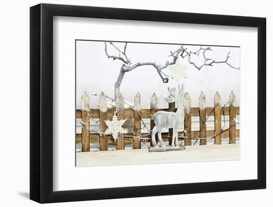 Christmas Decoration and Decoration Fence with Pensioner-Andrea Haase-Framed Photographic Print