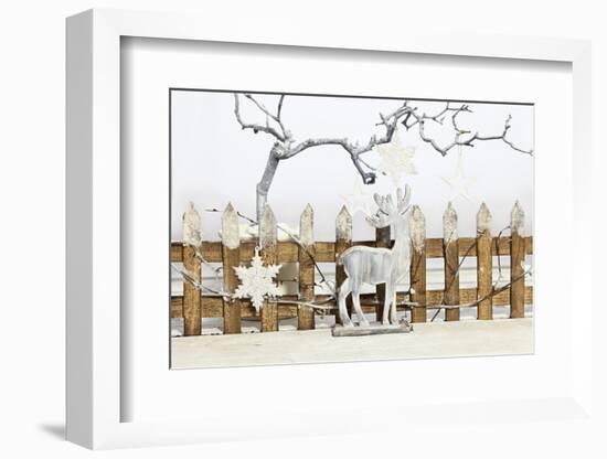 Christmas Decoration and Decoration Fence with Pensioner-Andrea Haase-Framed Photographic Print