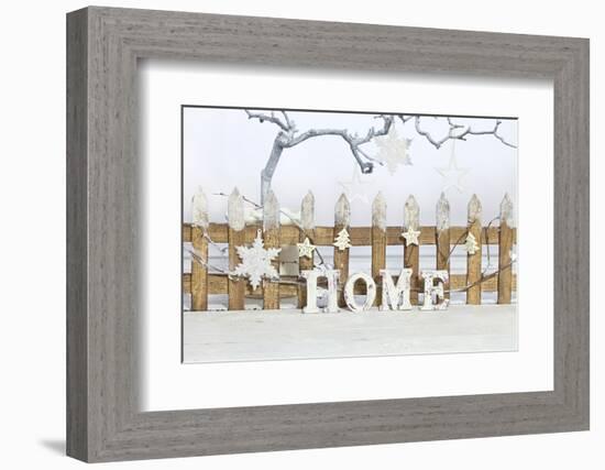 Christmas Decoration and Decoration Fence with Word Home-Andrea Haase-Framed Photographic Print