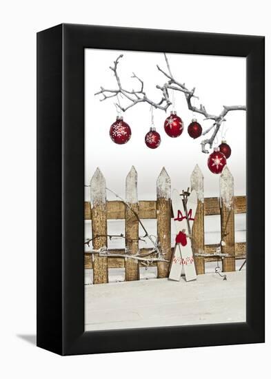 Christmas Decoration and Decoration Fence-Andrea Haase-Framed Premier Image Canvas