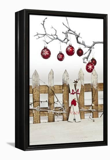 Christmas Decoration and Decoration Fence-Andrea Haase-Framed Premier Image Canvas