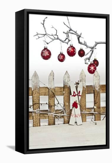 Christmas Decoration and Decoration Fence-Andrea Haase-Framed Premier Image Canvas