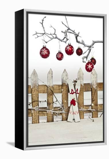 Christmas Decoration and Decoration Fence-Andrea Haase-Framed Premier Image Canvas